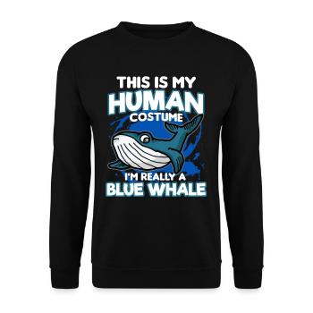Human Costume Really a Blue Whale - Unisex Sweatshirt - black - Front - Alina (178cm) & Michal (187cm)