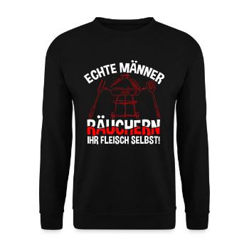 Grillmeister Bbq Passion Barbecue Grillen - Unisex Pullover - Schwarz - Vorne - Alina (178cm) & Michal (187cm)