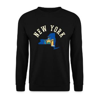 New York Usa Flag Patriot Pride Home State - Unisex Sweatshirt - black - Front - Alina (178cm) & Michal (187cm)