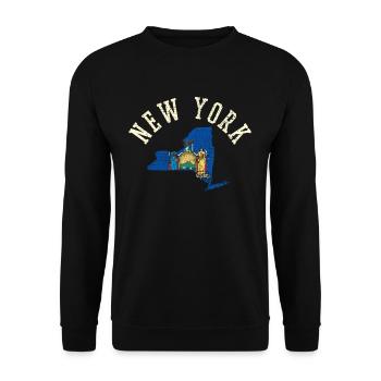 New York Flag Patriotic Design USA Love - Unisex Sweatshirt - black - Front - Alina (178cm) & Michal (187cm)