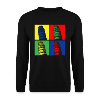 Leaning Tower of Pisa Vibrant pop culture - Unisex Sweatshirt - black - Front - Alina (178cm) & Michal (187cm)