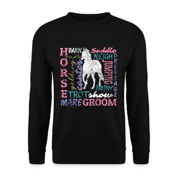 Gallop Into Style Horse Head Barn Design - Unisex Sweatshirt - black - Front - Alina (178cm) & Michal (187cm)