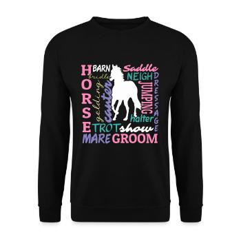 Équestre Love Horse Racing Horse Head Dictons - Sweat-shirt Unisexe - noir - Devant - Alina (178cm) & Michal (187cm)