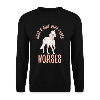 Equestrian Love Horse Sayings Barn Mom Design - Unisex Sweatshirt - black - Front - Alina (178cm) & Michal (187cm)