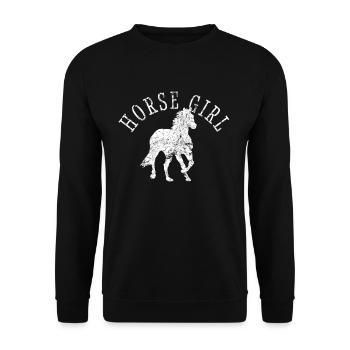 Horse Fan Racing Riding Head Sayings Farm Design - Unisex Sweatshirt - black - Front - Alina (178cm) & Michal (187cm)