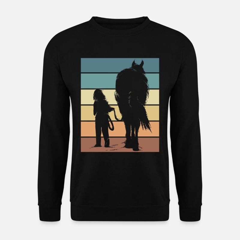 Pferdefan-Pferderennen-Reitdesign - Unisex Pullover - Schwarz