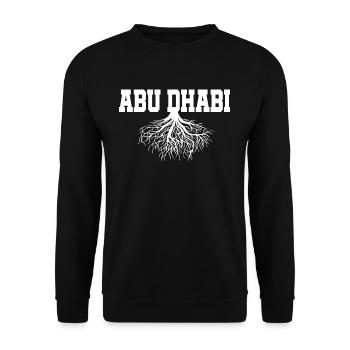Entdecken Sie das Abu Dhabi Dubai Design der - Unisex Pullover - Schwarz - Vorne - Alina (178cm) & Michal (187cm)