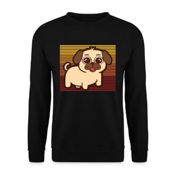 Begrüßen Sie Ihre Liebe zu Möpsen mit diesem - Unisex Pullover - Schwarz - Vorne - Alina (178cm) & Michal (187cm)
