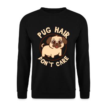 Entzückendes Mops-Lebensdesign für Hundemütter - Unisex Pullover - Schwarz - Vorne - Alina (178cm) & Michal (187cm)