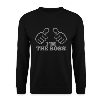 Plongez dans l’humour avec le "I’m The - Sweat-shirt Unisexe - noir - Devant - Alina (178cm) & Michal (187cm)