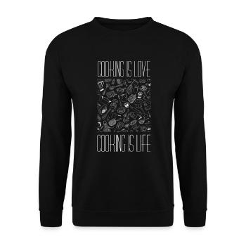 Libérez votre créativité en cuisine avec humour - Sweat-shirt Unisexe - noir - Devant - Alina (178cm) & Michal (187cm)