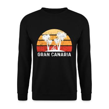 Gran Canaria Paradise Palm Trees Sunny Getaway - Unisex Sweatshirt - black - Front - Alina (178cm) & Michal (187cm)