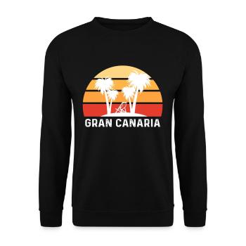 Gran Canaria Vacation Palm Trees Paradise - Unisex Sweatshirt - black - Front - Alina (178cm) & Michal (187cm)