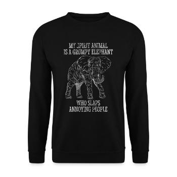 d’éléphant Animal Design rétro Vintage Feeling - Sweat-shirt Unisexe - noir - Devant - Alina (178cm) & Michal (187cm)