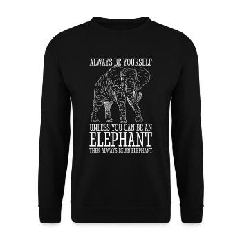 Elefant Spirit Animal Liebe Vintage Design - Unisex Pullover - Schwarz - Vorne - Alina (178cm) & Michal (187cm)