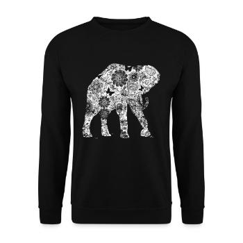 d’éléphant Animal Rétro Vintage Design - Sweat-shirt Unisexe - noir - Devant - Alina (178cm) & Michal (187cm)