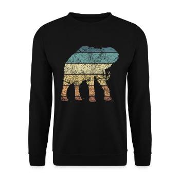 Elefant Spirit Tier Retro Liebe Vintage Design - Unisex Pullover - Schwarz - Vorne - Alina (178cm) & Michal (187cm)