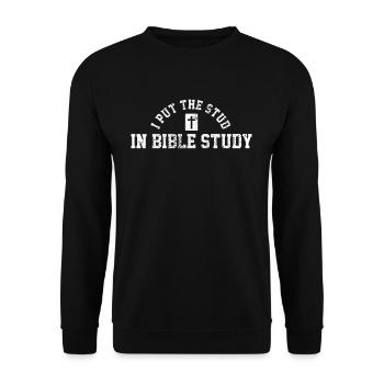 Design inspiré des versets bibliques de l’équipe Jésus - Sweat-shirt Unisexe - noir - Devant - Alina (178cm) & Michal (187cm)