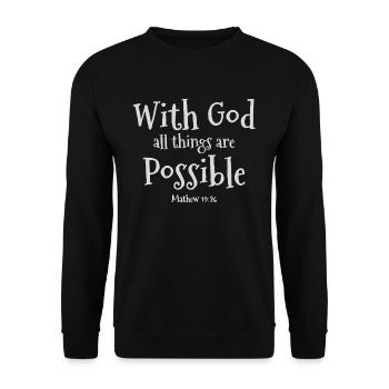 Inspiring Christian Design "Faith Over - Unisex Sweatshirt - black - Front - Alina (178cm) & Michal (187cm)