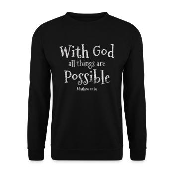 Inspirational Bible Verse Design "Faith About - Unisex Sweatshirt - black - Front - Alina (178cm) & Michal (187cm)