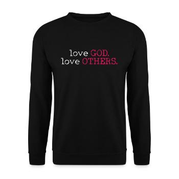 Team Jesus Inspired Faith and Love Design - Unisex Sweatshirt - black - Front - Alina (178cm) & Michal (187cm)