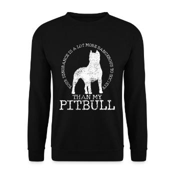 Exprimez votre amour pour les pitbulls avec les réseaux sociaux - Sweat-shirt Unisexe - noir - Devant - Alina (178cm) & Michal (187cm)