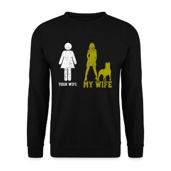 Inspirational Pitbull Mom Wife Mom Art - Unisex Sweatshirt - black - Front - Alina (178cm) & Michal (187cm)
