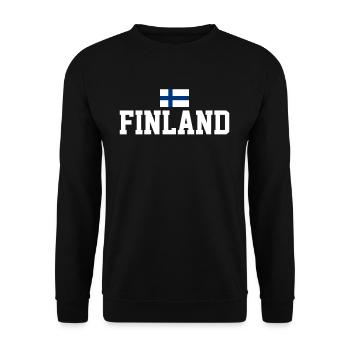 Discover Scandinavian flag design - Unisex Sweatshirt - black - Front - Alina (178cm) & Michal (187cm)