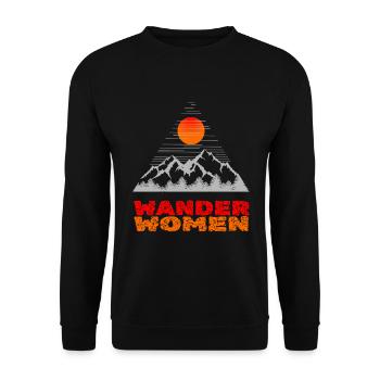Wander Women - Unisex Pullover - Schwarz - Vorne - Alina (178cm) & Michal (187cm)