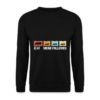Ich und meine Follower - LKW-Fahrer Lastwagen Fahr - Unisex Pullover - Schwarz - Vorne - Alina (178cm) & Michal (187cm)