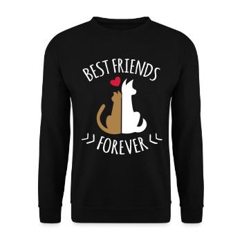 BFF Chat & Chien - Friends Forever - Chat & Chien - Sweat-shirt Unisexe - noir - Devant - Alina (178cm) & Michal (187cm)