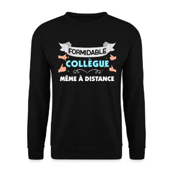 Formidable collègue meme a distance - Sweat-shirt Unisexe - noir - Devant - Alina (178cm) & Michal (187cm)