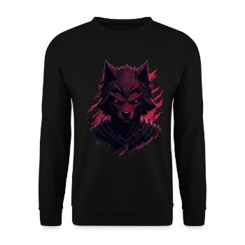 Wolf Evil Ninja Dark Fox - Unisex Sweatshirt - black - Front - Alina (178cm) & Michal (187cm)