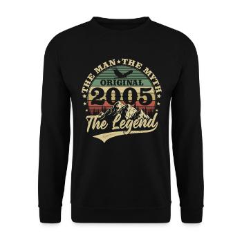 2005 Vintage anniversaire homme mythe légende - Sweat-shirt Unisexe - noir - Devant - Alina (178cm) & Michal (187cm)