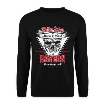 Bayern Nürnberg München Augsburg Geschenk - Unisex Pullover - Schwarz - Vorne - Alina (178cm) & Michal (187cm)