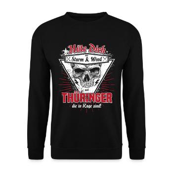 Thüringen Erfurt Gera Jena Weimar Gotha Geschenk - Unisex Pullover - Schwarz - Vorne - Alina (178cm) & Michal (187cm)