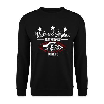Oncle et neveu Best Friends for Life Sayings Fun - Sweat-shirt Unisexe - noir - Devant - Alina (178cm) & Michal (187cm)