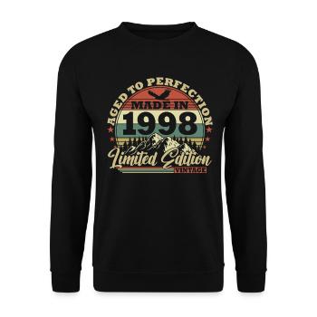 1998 Naissance vintage Geburtstg Retro - Sweat-shirt Unisexe - noir - Devant - Alina (178cm) & Michal (187cm)