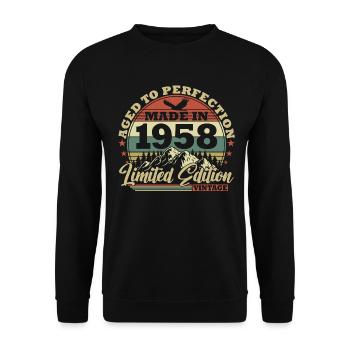 1958 Naissance Vintage Geburtstg Retro - Sweat-shirt Unisexe - noir - Devant - Alina (178cm) & Michal (187cm)
