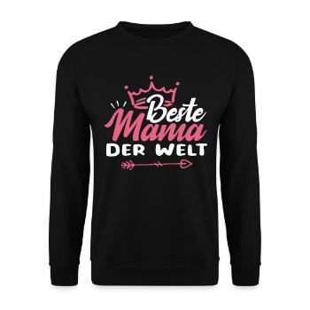 Beste Mama der Welt - Unisex Pullover - Schwarz - Vorne - Alina (178cm) & Michal (187cm)