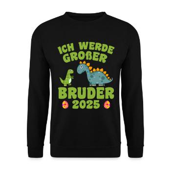 Ich Werde Großer Bruder 2025 - Unisex Pullover - Schwarz - Vorne - Alina (178cm) & Michal (187cm)