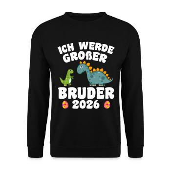 Ich Werde Großer Bruder 2026 - Unisex Pullover - Schwarz - Vorne - Alina (178cm) & Michal (187cm)