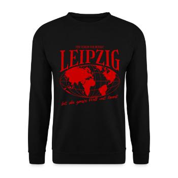Leipzig Heimat Stolz Fußball Geschenk - Unisex Pullover - Schwarz - Vorne - Alina (178cm) & Michal (187cm)