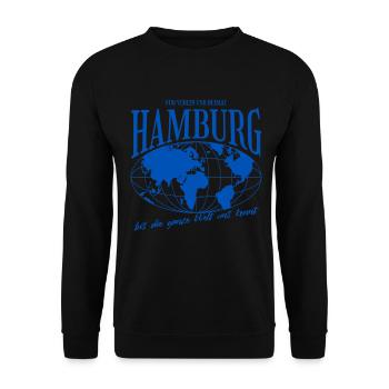 Hamburg Heimat Stolz Fußball Geschenk - Unisex Pullover - Schwarz - Vorne - Alina (178cm) & Michal (187cm)