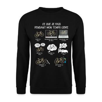 Homme Vélo Temps Libre Cycliste Fête Des Pères - Sweat-shirt Unisexe - noir - Devant - Alina (178cm) & Michal (187cm)