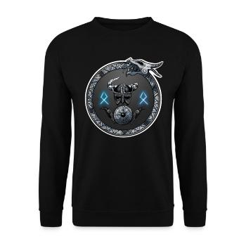 Wikinger Nordische Runen - Unisex Pullover - Schwarz - Vorne - Alina (178cm) & Michal (187cm)