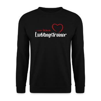 Ich bin ein Lieblingstrainer - Unisex Pullover - Schwarz - Vorne - Alina (178cm) & Michal (187cm)