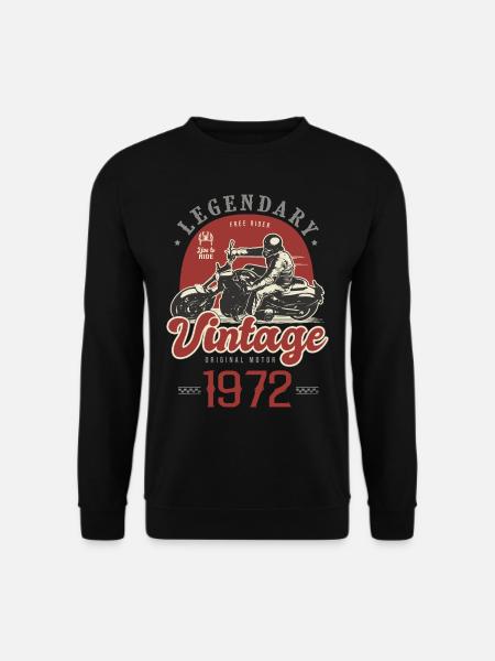 1972 anniversaire moto motard vintage - Sweat-shirt Unisexe - noir
