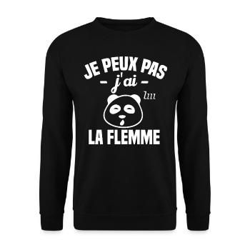 Je Peux Pas J'ai La Flemme - Sweat-shirt Unisexe - noir - Devant - Alina (178cm) & Michal (187cm)