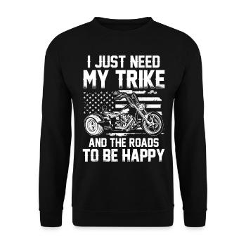 Amateurs de trike | Moto Triker Trikes Cadeaux - Sweat-shirt Unisexe - noir - Devant - Alina (178cm) & Michal (187cm)